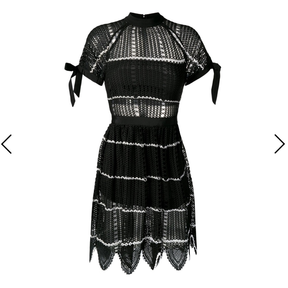 Self-Portrait Black and White Lace Dress